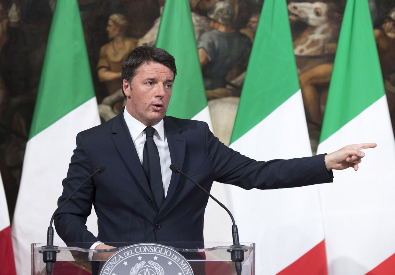 Matteo Renzi, nel corso della conferenza stampa di ieri a Palazzo Chigi