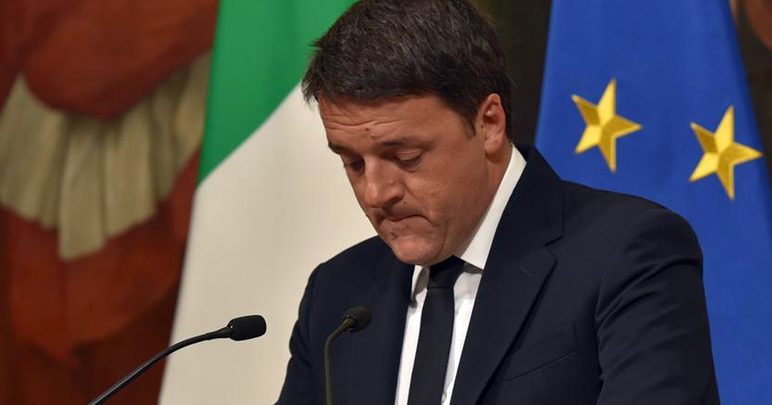 Matteo Renzi  annuncia le sue dimissioni dopo la netta sconfitta del Sì al Referendum