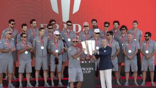 A Luna Rossa la Prada Cup, premiazione con la Haka maori