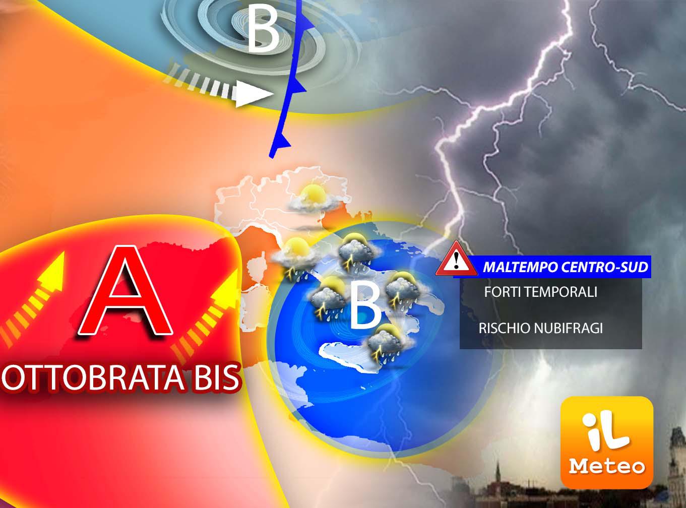 Ancora temporali sull'Italia, poi torna l'anticiclone africano