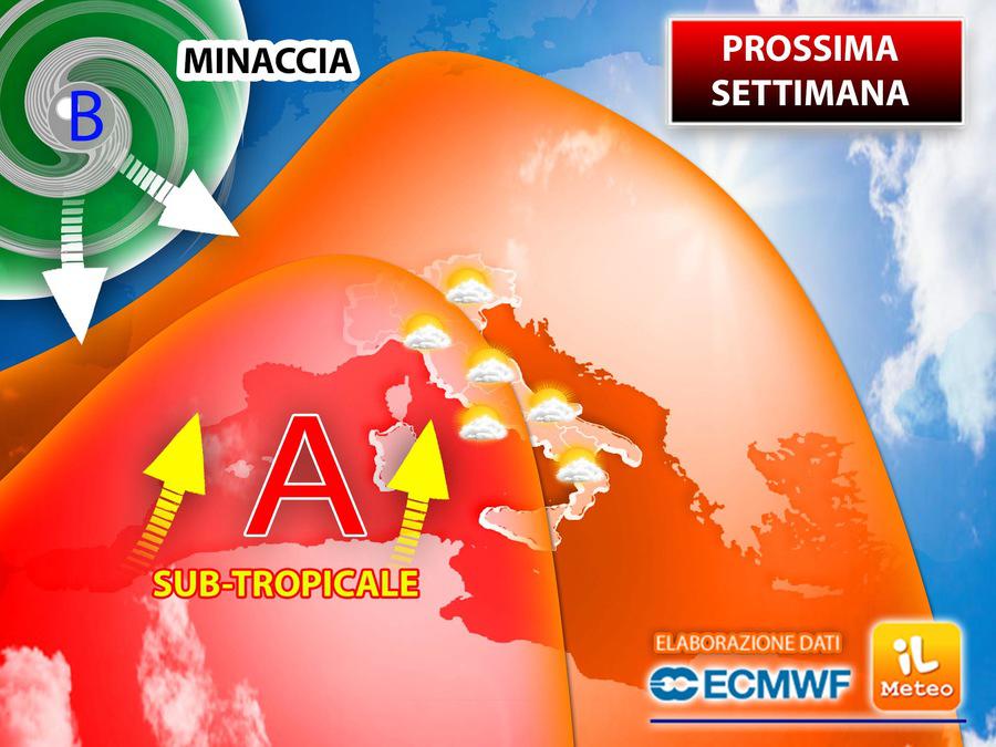 Arriva il caldo africano, ma incombe minaccia temporalesca: ecco quando