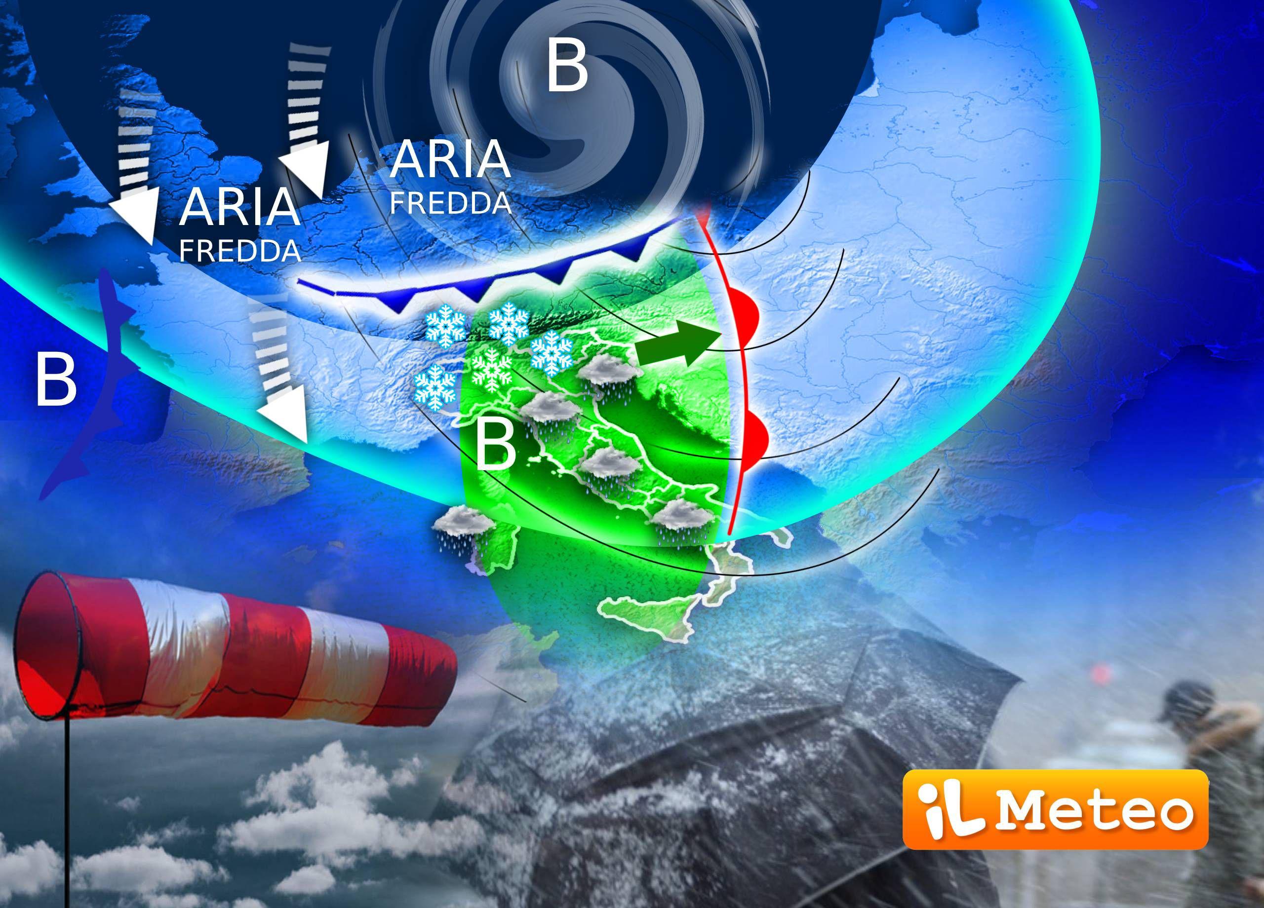 Arriva l'inverno con piogge, vento e neve: cambia tutto da mercoledì