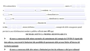 Autocertificazione marzo 2021, il pdf da compilare