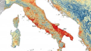 Caldo record si 'vede' dallo spazio, Italia supera i 47 gradi