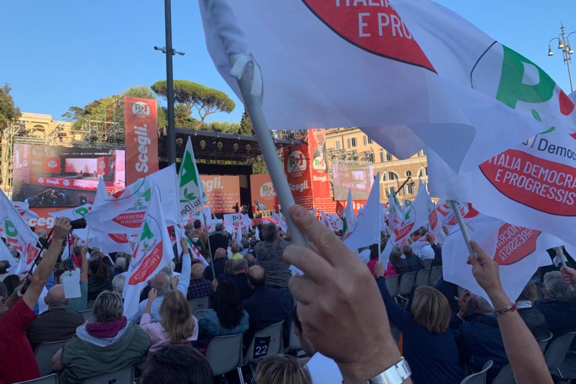 Elezioni 2022, Pd in Piazza del Popolo a Roma - Video