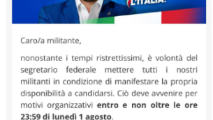 Elezioni 2022, Salvini a militanti Lega: "Inviate curriculum per candidatura"