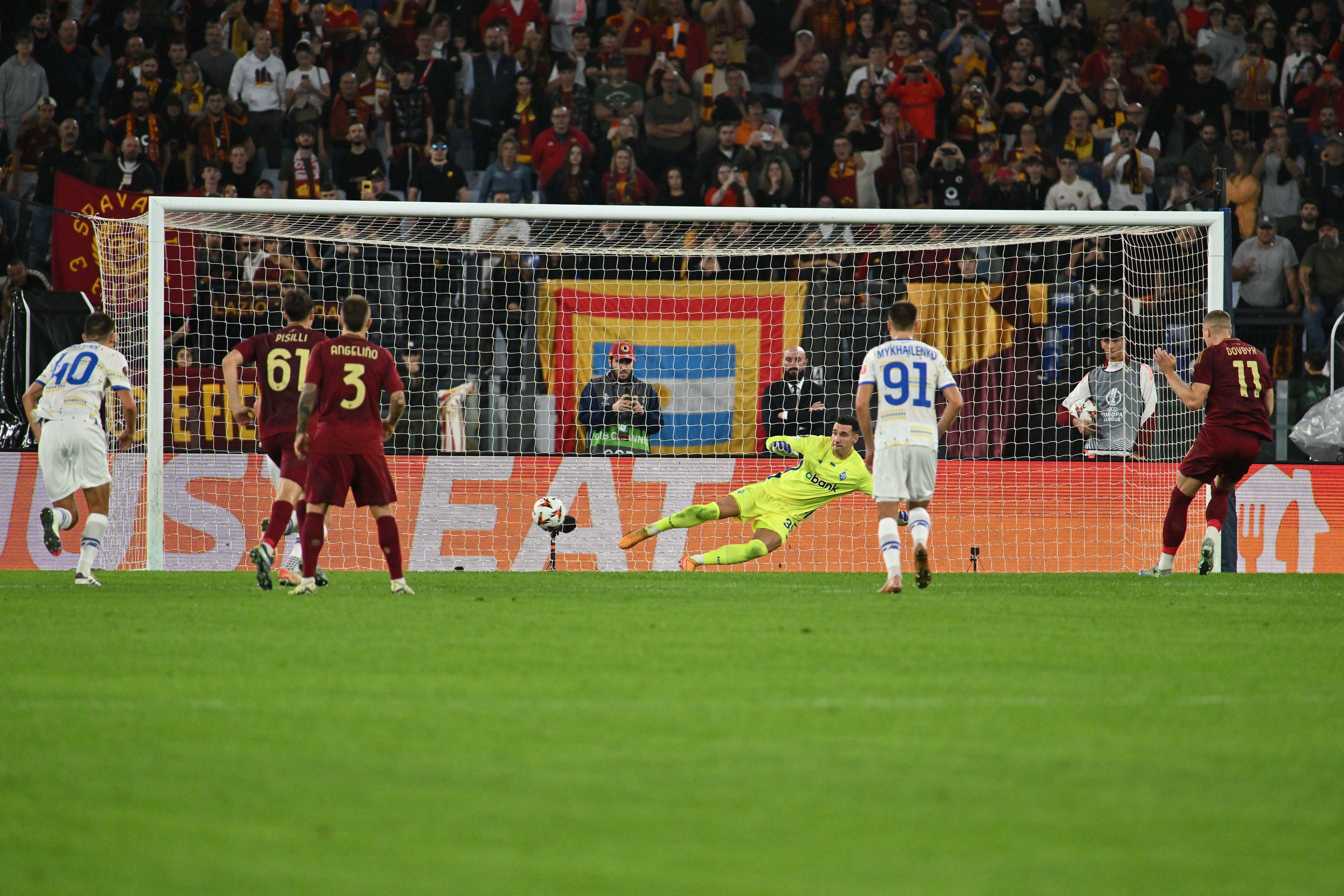 Europa League, Roma-Dinamo Kiev 1-0: decide Dovbyk su rigore