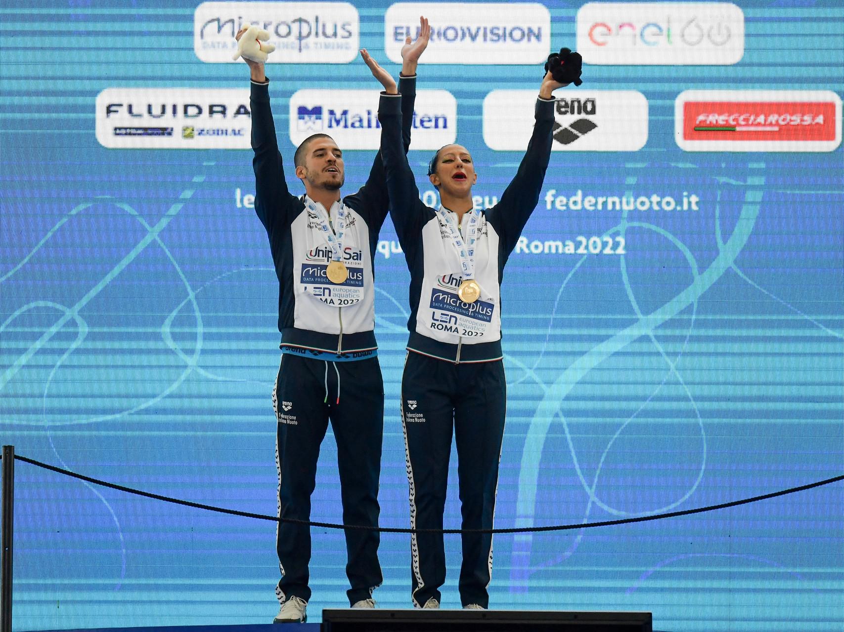 Europei nuoto 2022, Ruggiero e Minisini oro nel duo libero misto