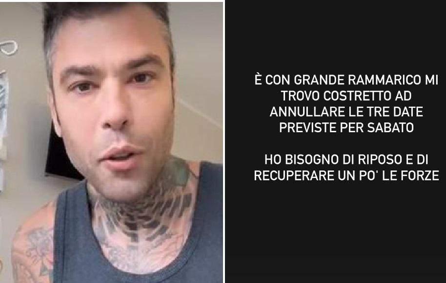 Fedez, stop forzato dopo il ricovero: "Ho bisogno di riposo"