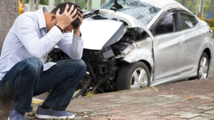 Upset driver After Traffic Accident