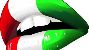 Labbra Sensuali Bandiera Italia-Italy Flag Sensual Lips-Vector