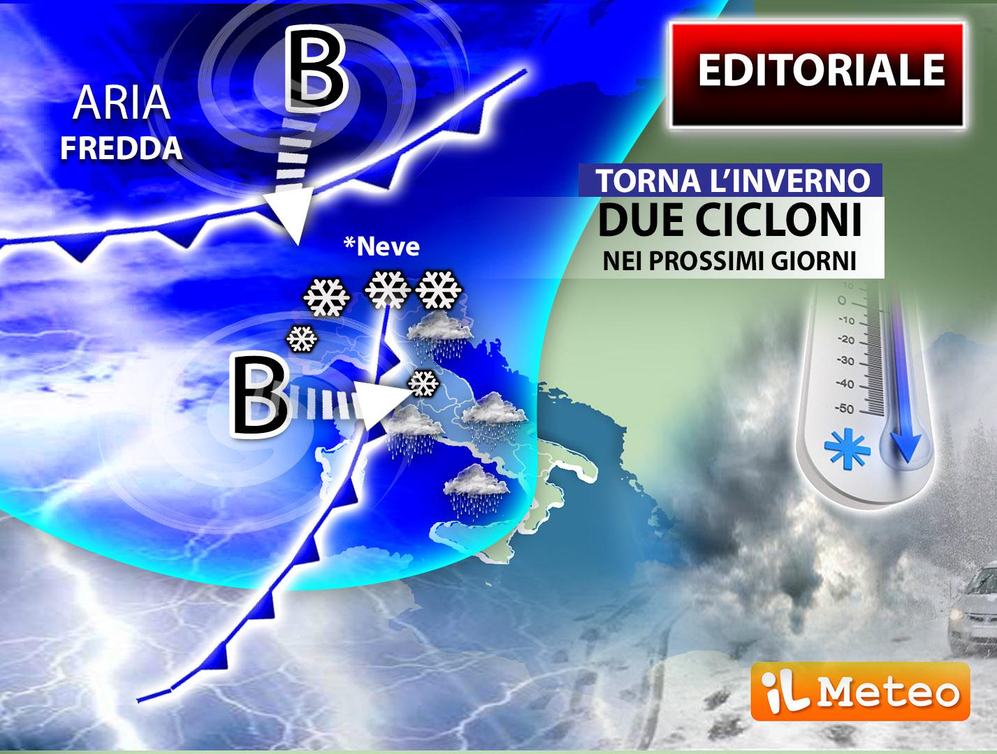 Maltempo Italia, pioggia e neve in arrivo: torna inverno