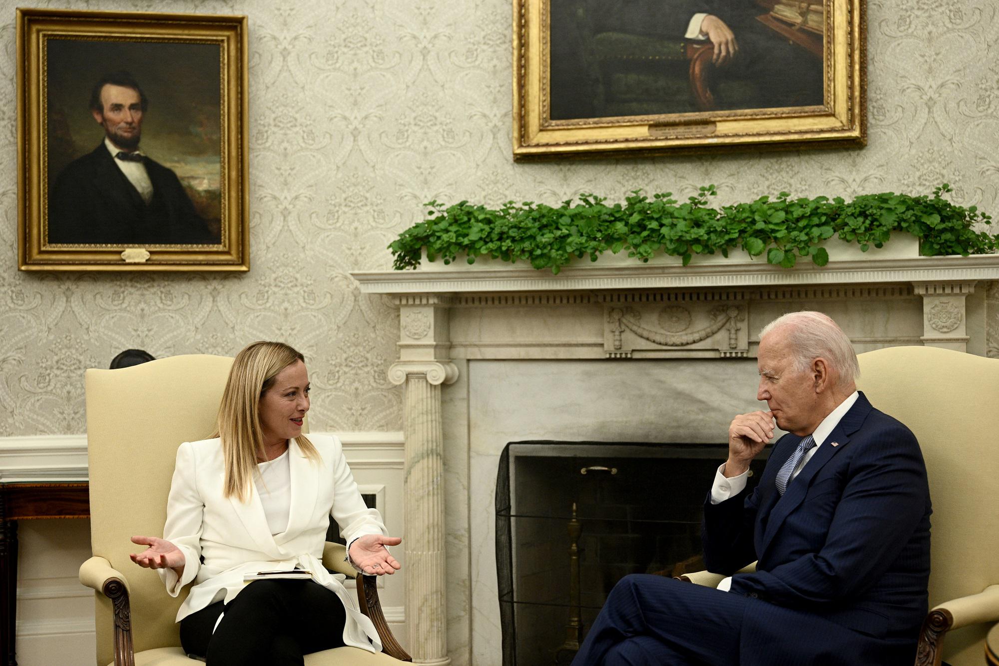 Meloni da Biden: "Con Usa rapporto forte