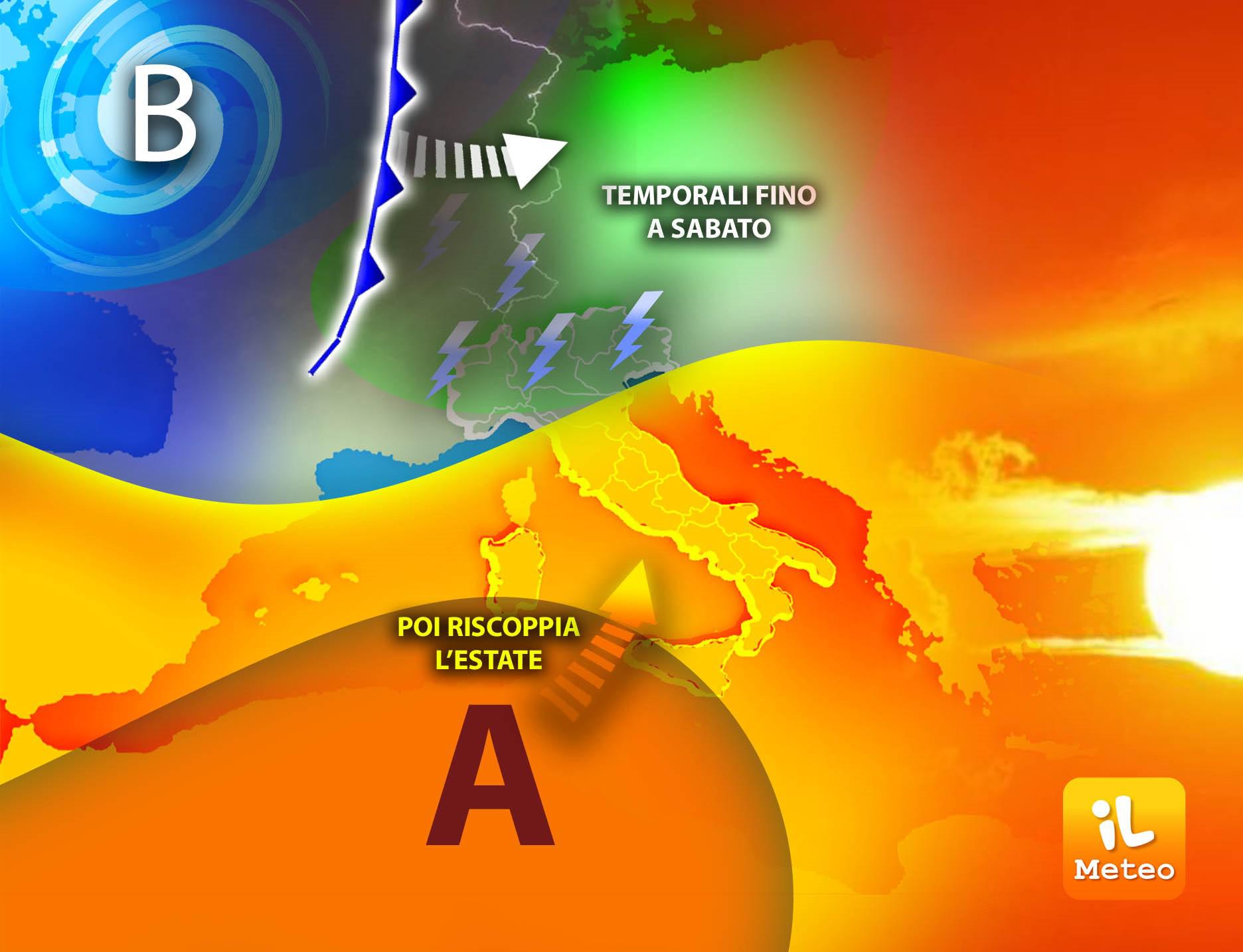 Meteo, ancora temporali poi torna il caldo: le previsioni