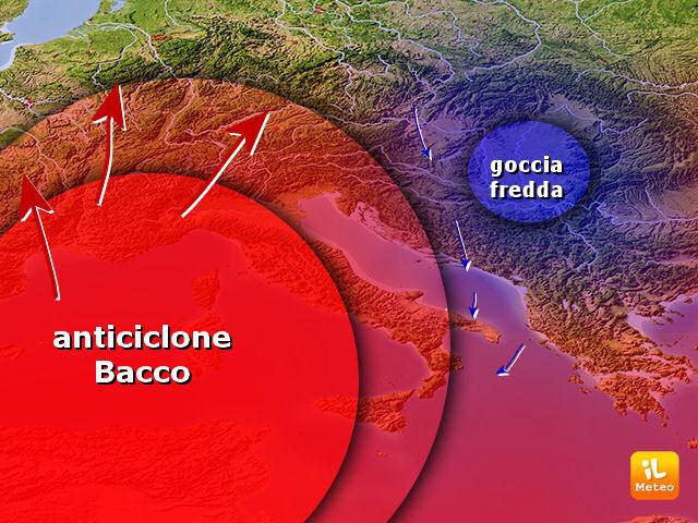 Meteo oggi e domani, ciclone Bacco riporta il caldo