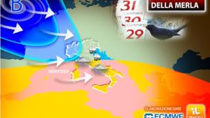 Piogge e nevicate nel weekend 30-31 gennaio: ecco dove