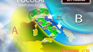 Prossima settimana con piogge e temporali, ecco dove e quando