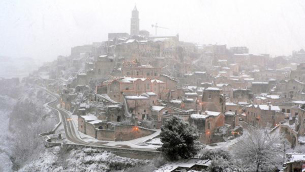 Matera sotto la neve