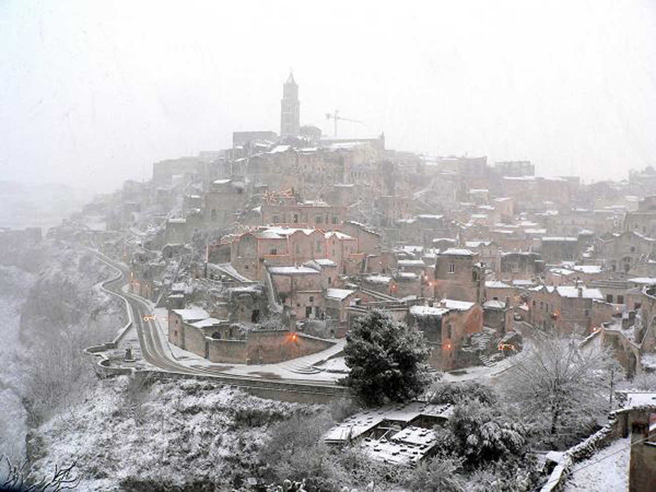 Matera sotto la neve