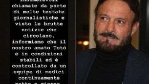 Schillaci in condizioni stabili, sui social il grido di sostegno: "Forza Totò"