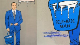 Silvio Berlusconi, murale a Milano subito vandalizzato