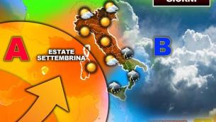 Vortice sull'Italia, meteo divide il Paese: cosa succede in settimana