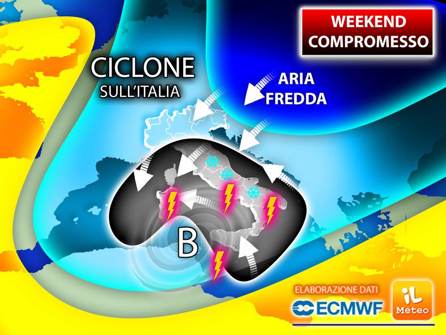 Weekend 20 e 21 marzo, pioggia e neve: ecco dove